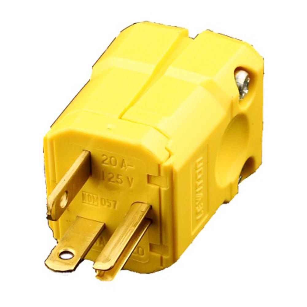 Leviton 20 125 Volt Python Straight Blade Grounding Plug Yellow