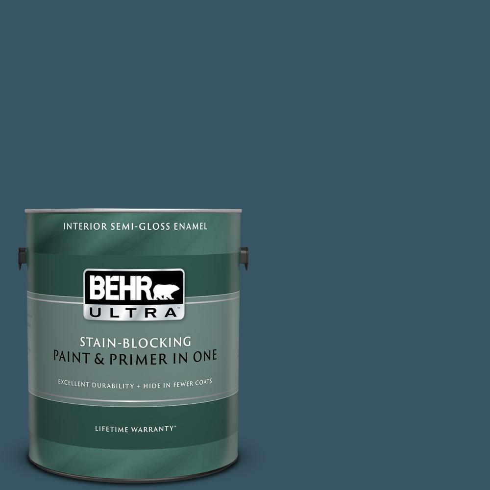 BEHR ULTRA 1 Gal S460 7 Deep Breath Semi Gloss Enamel Interior Paint