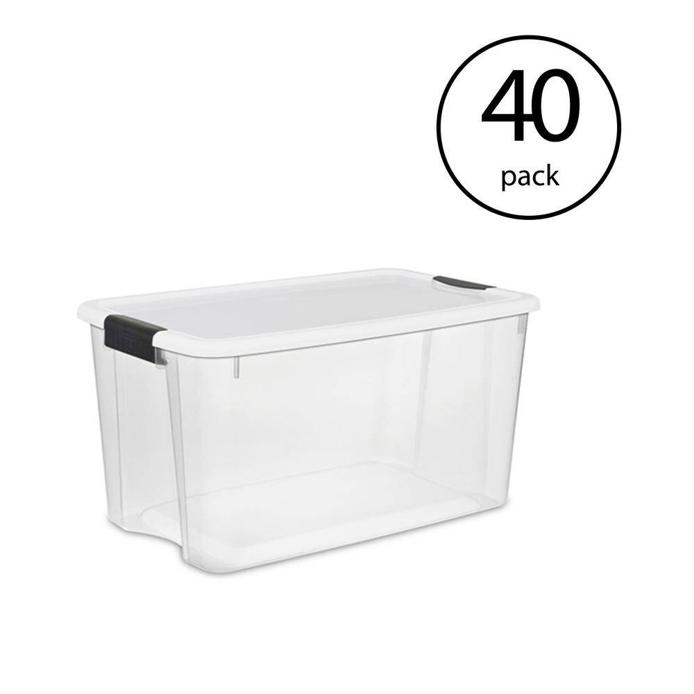 Sterilite 70 Qt Ultra Latch Storage Box With Lid And See Through Base