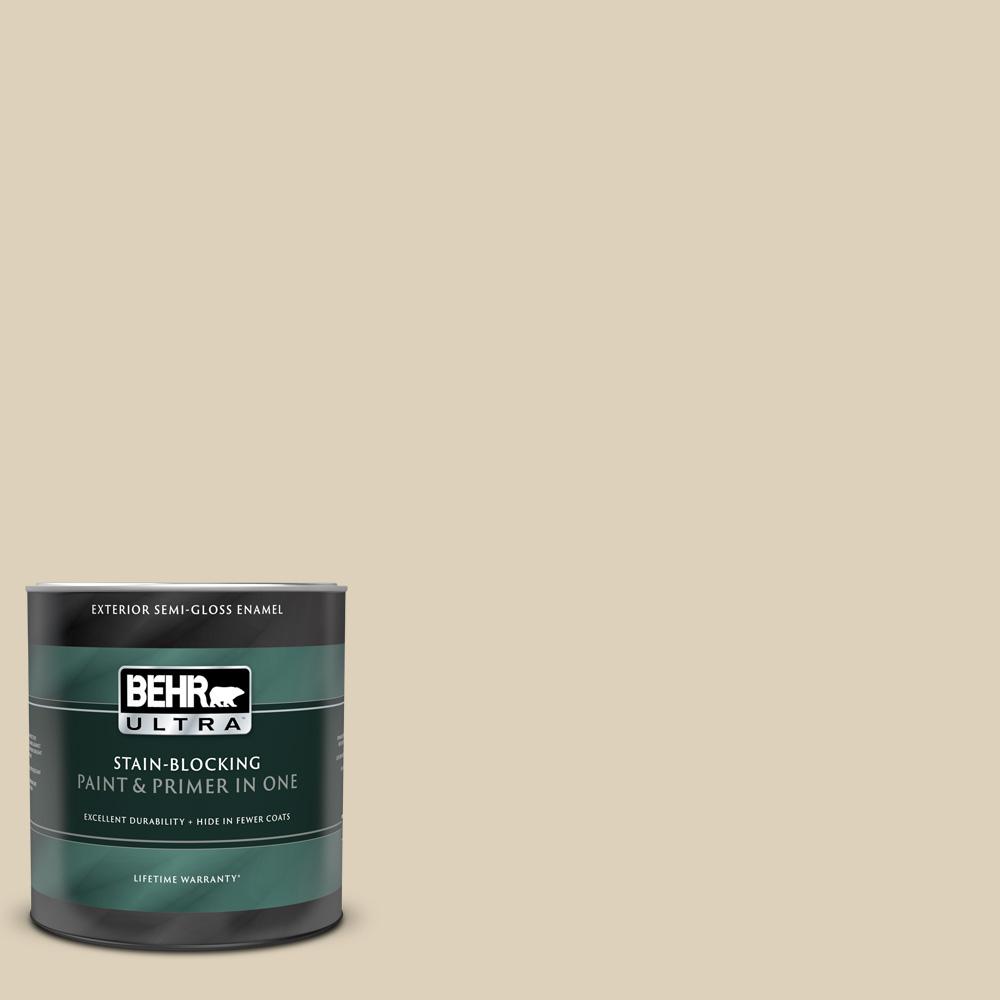 BEHR ULTRA 1 Qt PPU4 12 Natural Almond Semi Gloss Enamel Exterior