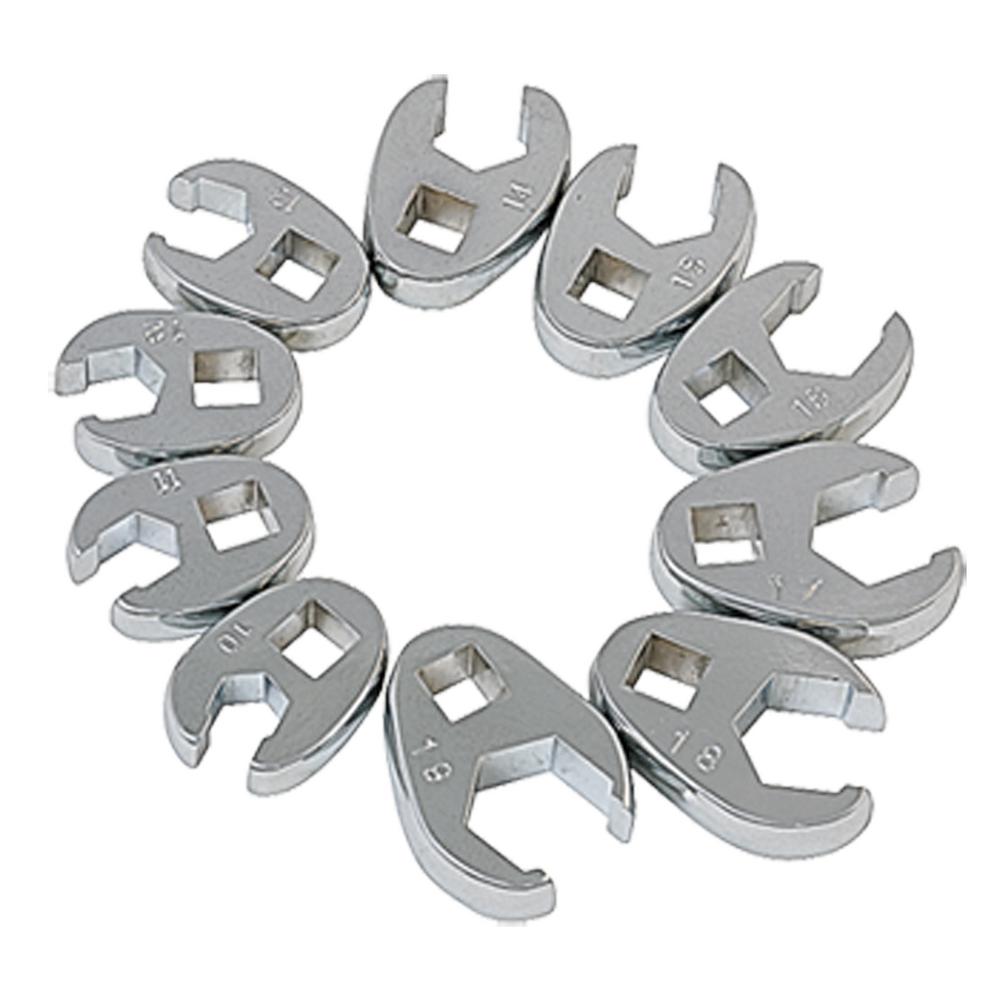 Sunex 3 8 In Drive Metric Crowfoot Flare Nut Wrench Set 10 Piece