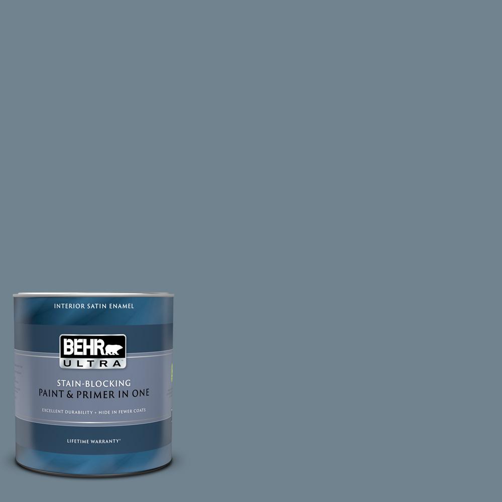 BEHR ULTRA 1 Qt N480 5 Adirondack Blue Satin Enamel Interior Paint