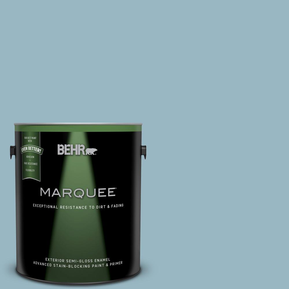 BEHR MARQUEE 1 Gal S470 3 Peaceful Blue Semi Gloss Enamel Exterior