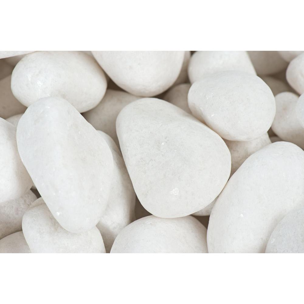 1 in. to 2 in. 30 lb. Medium Snow White Pebbles