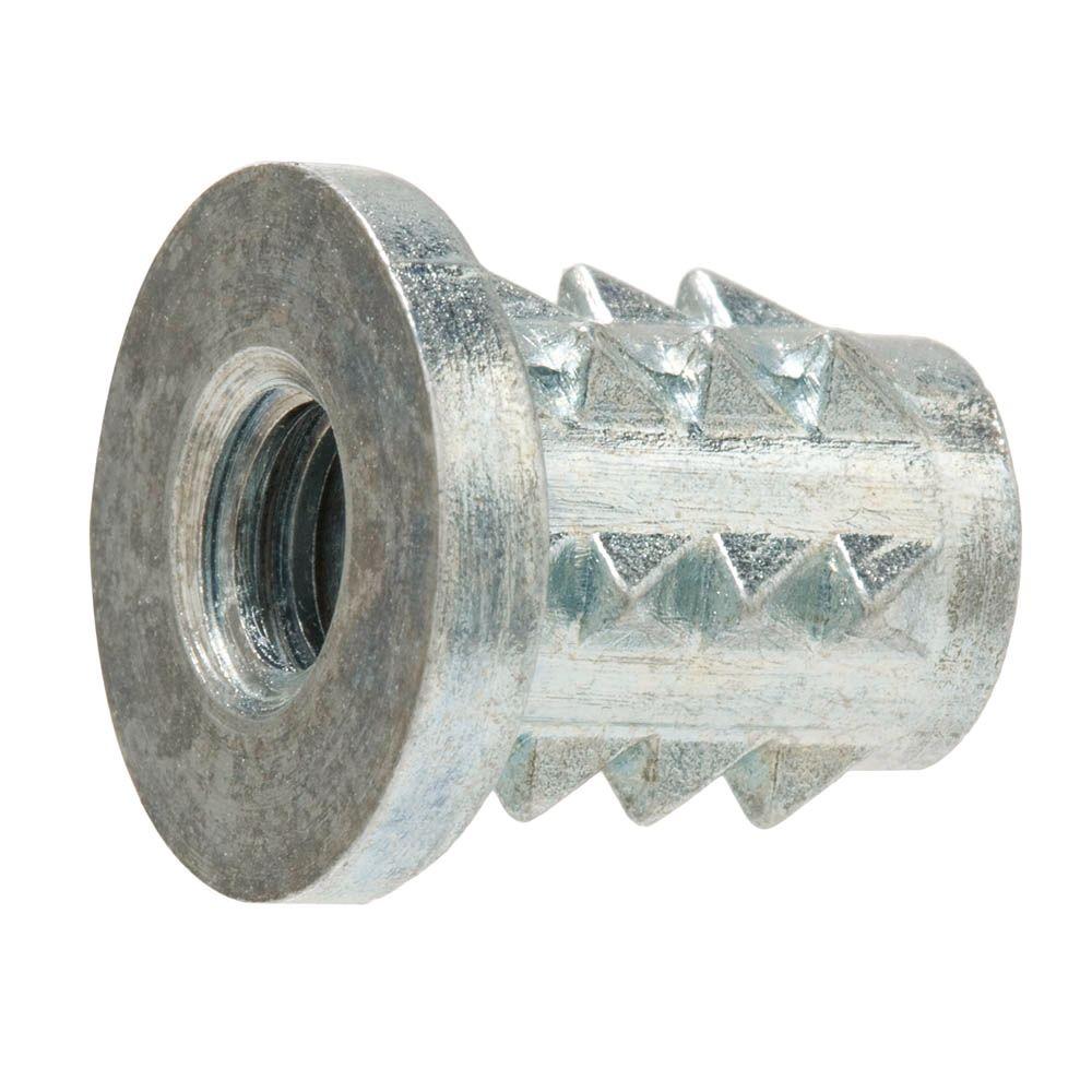 Everbilt 1 4 In 20 Tpi X 20 Mm Zinc Plated Steel Type D Insert Nut