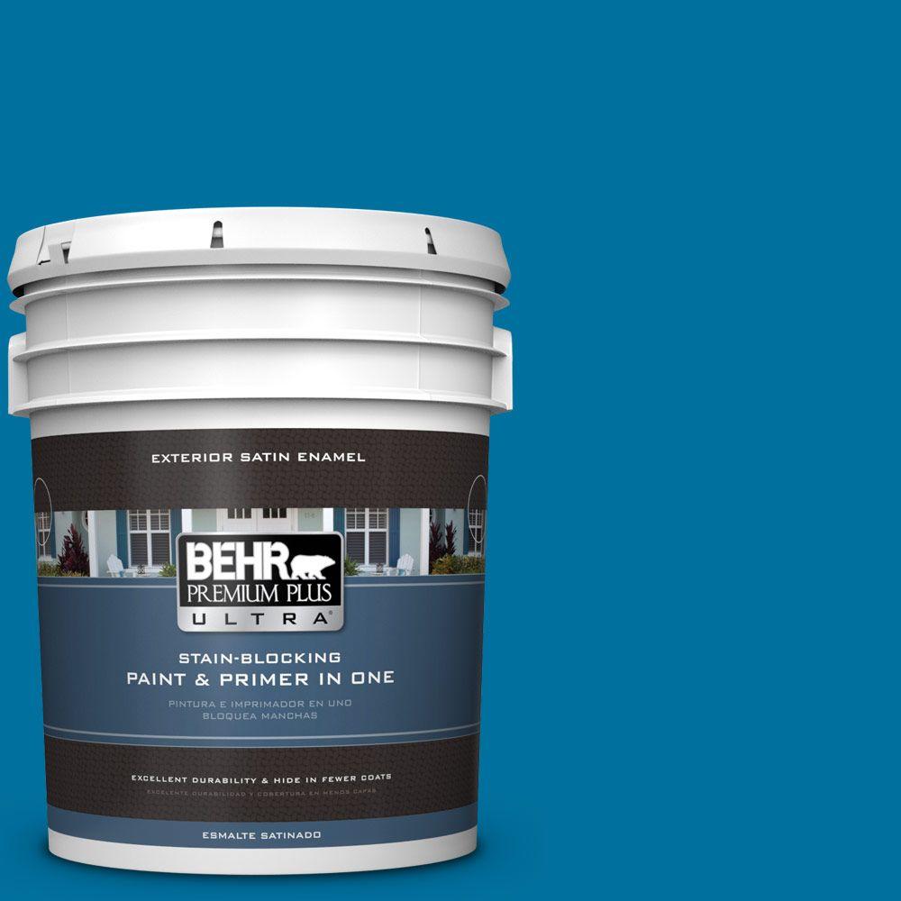 BEHR Premium Plus Ultra 5 Gal 550B 7 Blue Ocean Satin Enamel Exterior