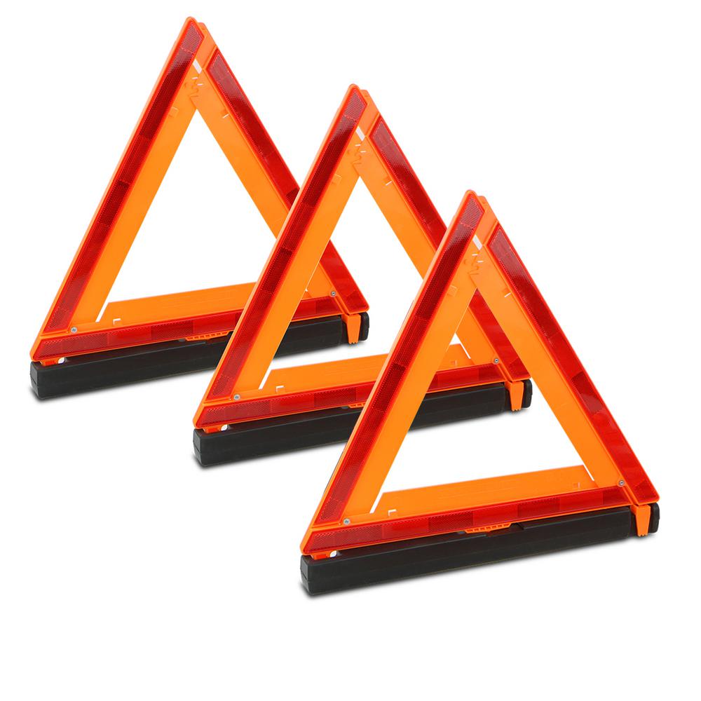 Stark Roadside Folding Safety Triangle Reflector Warning Kit Pack