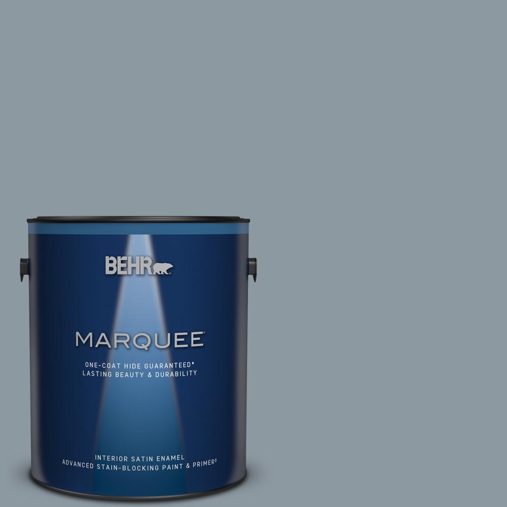 Behr Marquee Gal N Teton Blue One Coat Hide Satin Enamel