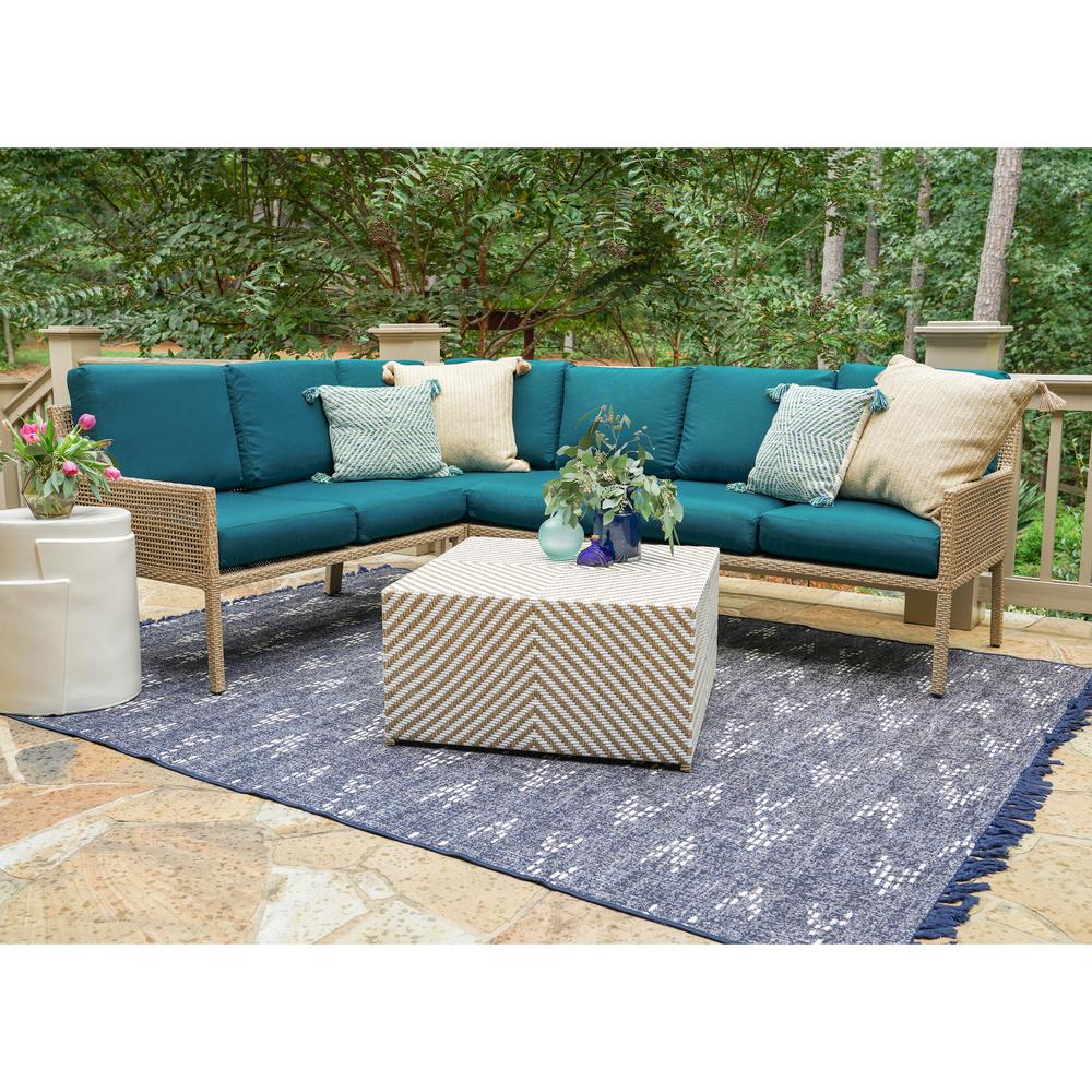 Leisure Made Riviera 5 Piece Wicker Outdoor Sectional With Peacock