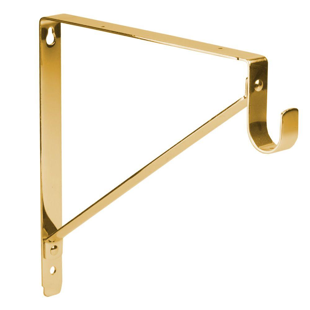 Closet Pro 11 1 4 In Heavy Duty Bronze Shelf And Rod Bracket Rp Polished Brass Heavy Duty Rod And Shelf