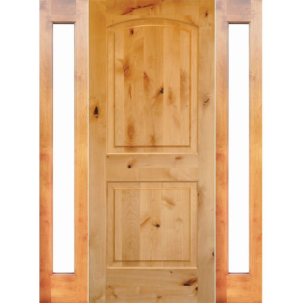 Krosswood Doors 64 In X 80 In Rustic Unfinished Knotty Alder Arch Top