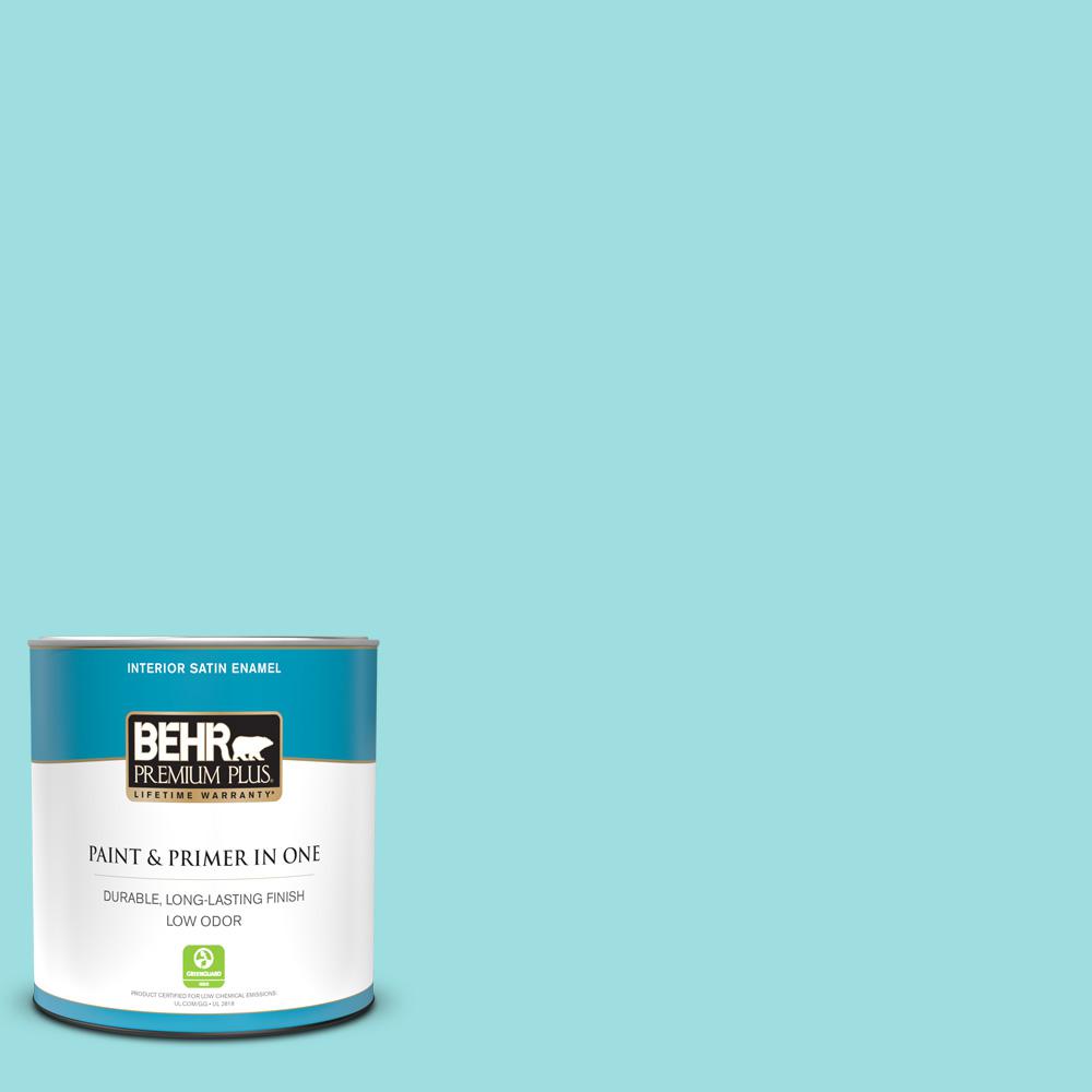 Behr Premium Plus Qt P Tropical Waterfall Satin Enamel Low