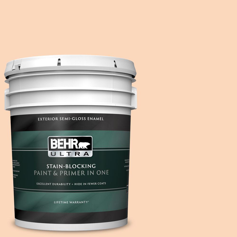 BEHR ULTRA 5 Gal 260A 3 Peach Beige Semi Gloss Enamel Exterior Paint