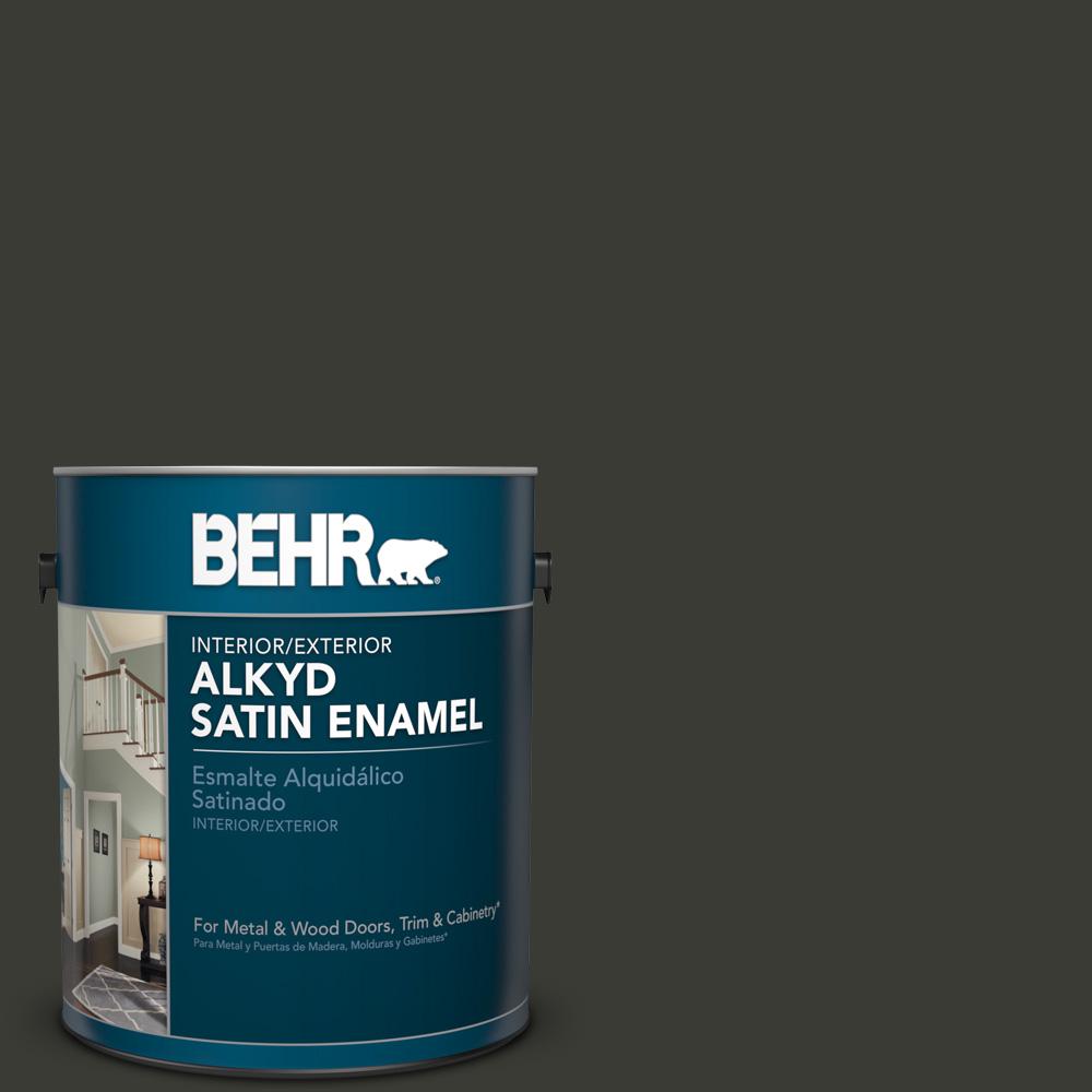 Behr Gal Ecc Jet Black Satin Enamel Alkyd Interior Exterior