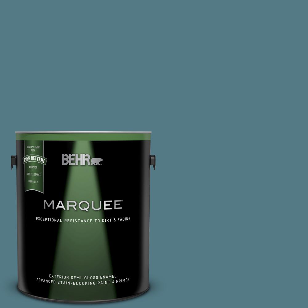 Behr Marquee Gal F Smokey Blue Semi Gloss Enamel Exterior