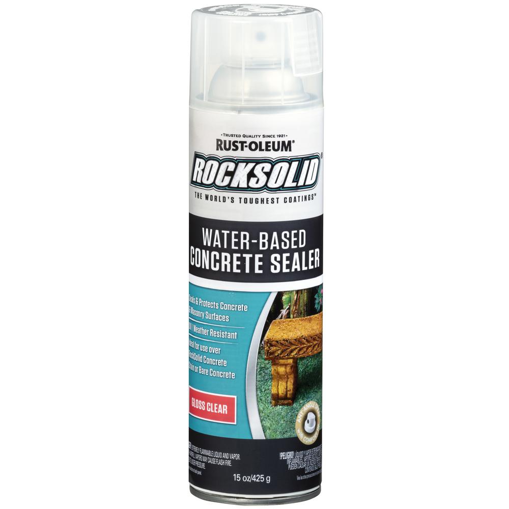 Rust Oleum Concrete Stain 15 Oz Water Based Clear Gloss Sealer Spray