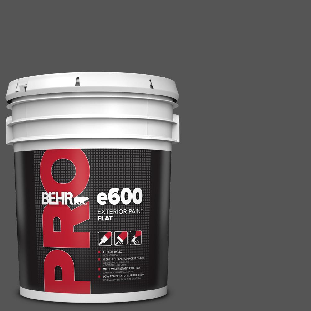 BEHR PRO 5 Gal PPU25 01 Carbon Copy Flat Exterior Paint PR61305 The