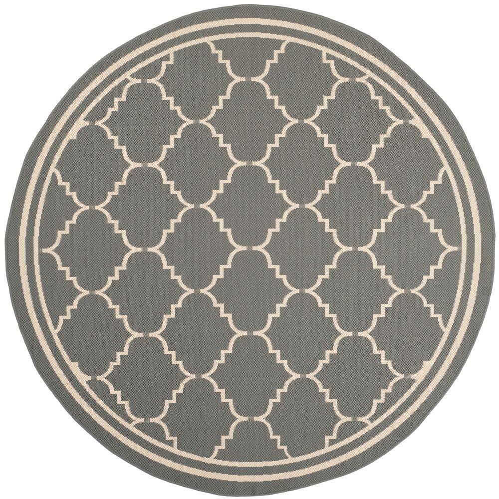 Safavieh Courtyard Gray Beige Ft X Ft Indoor Outdoor Round Area