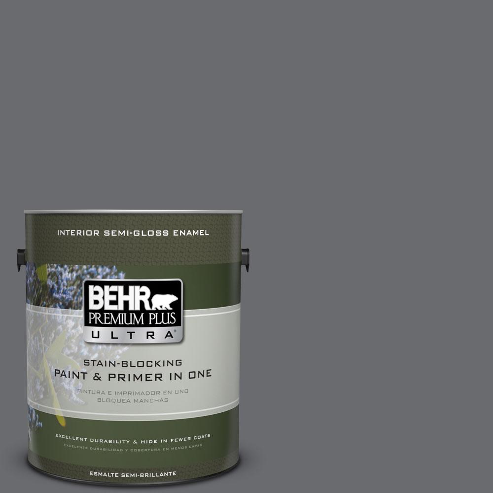 BEHR Premium Plus Ultra 1 Gal PPF 49 Platinum Gray Semi Gloss Enamel