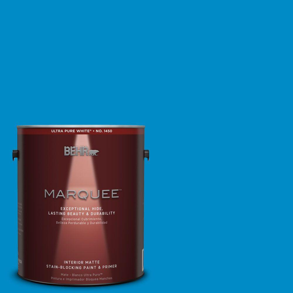 BEHR MARQUEE 1 Gal S470 3 Peaceful Blue One Coat Hide Matte Interior