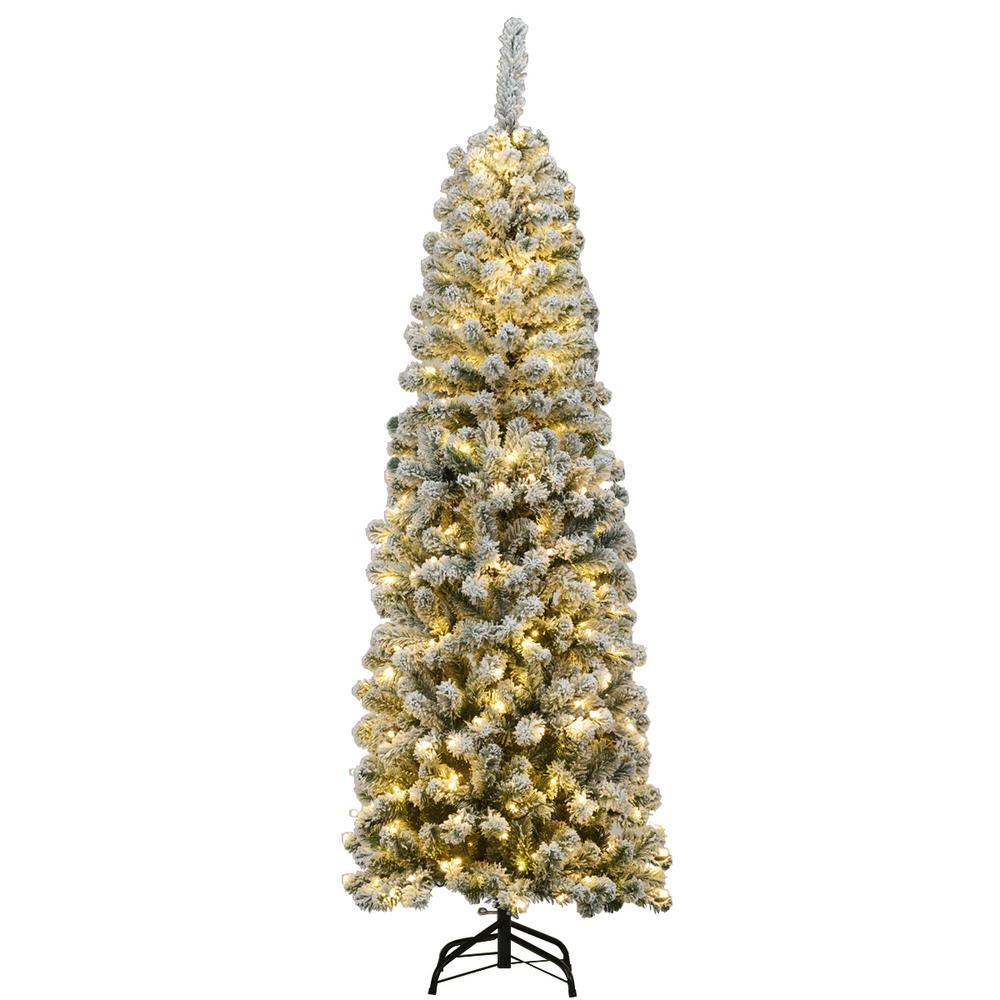 Costway Ft Yellow Pre Lit Light Classic Artificial Christmas Tree