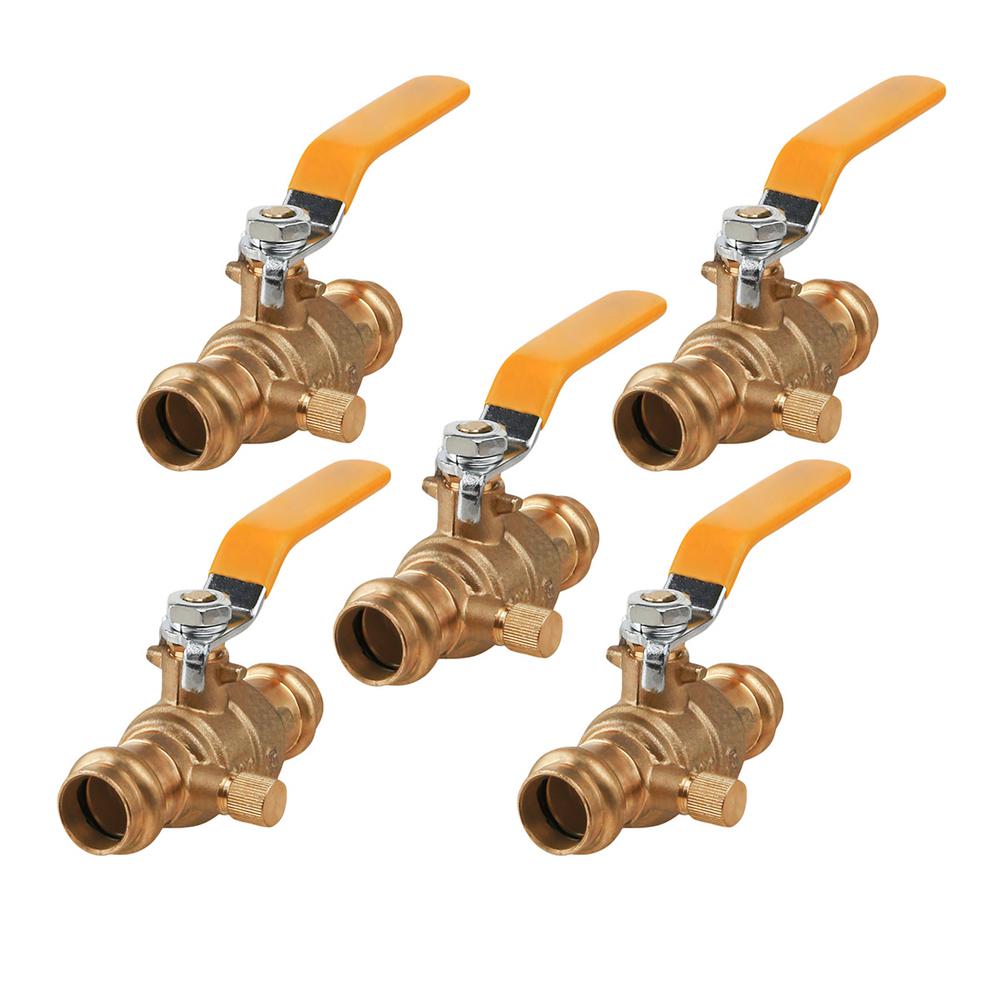 The Plumber S Choice In Press Brass Ball Valve With Drain Pack Of