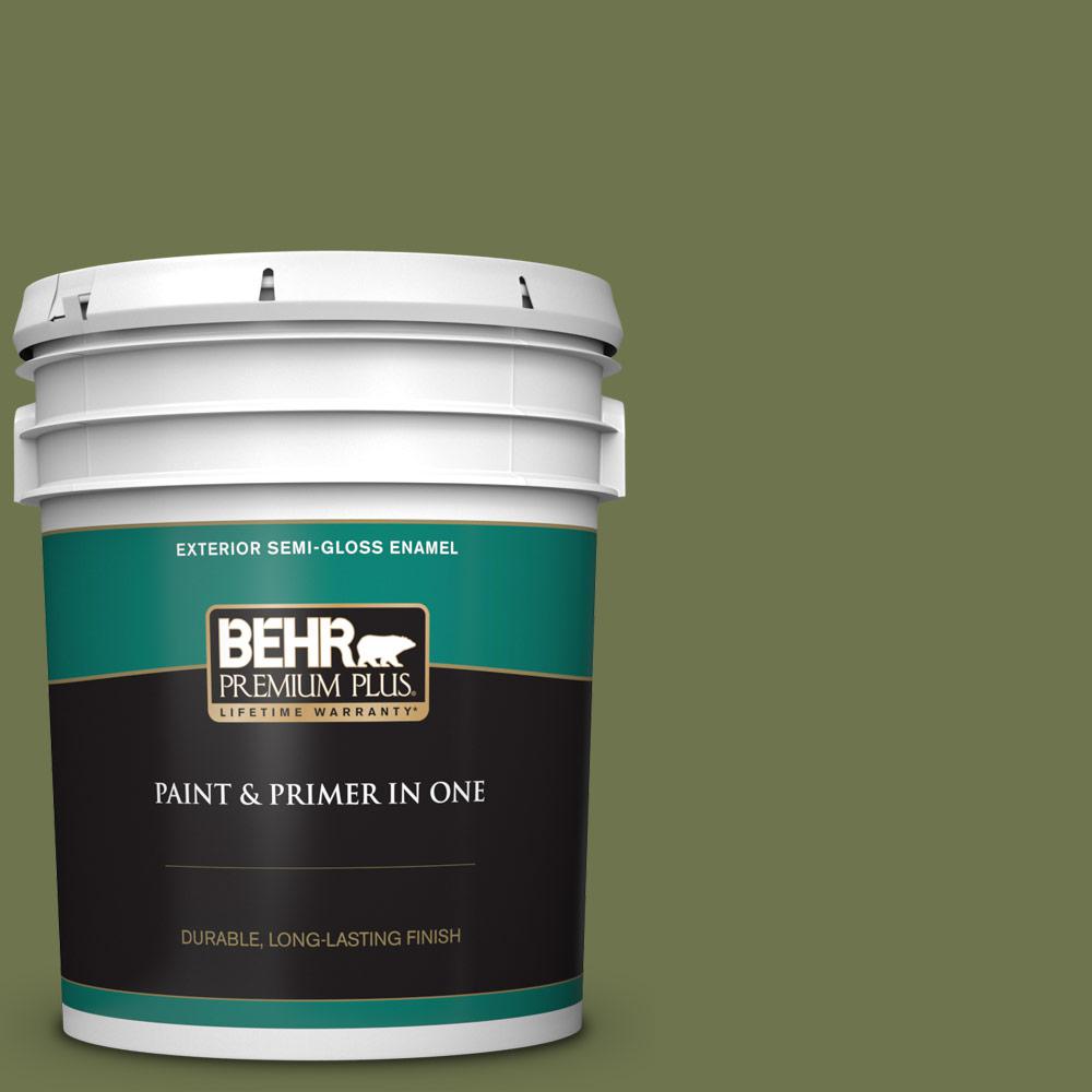 BEHR PREMIUM PLUS 5 Gal S360 6 Secret Meadow Semi Gloss Enamel