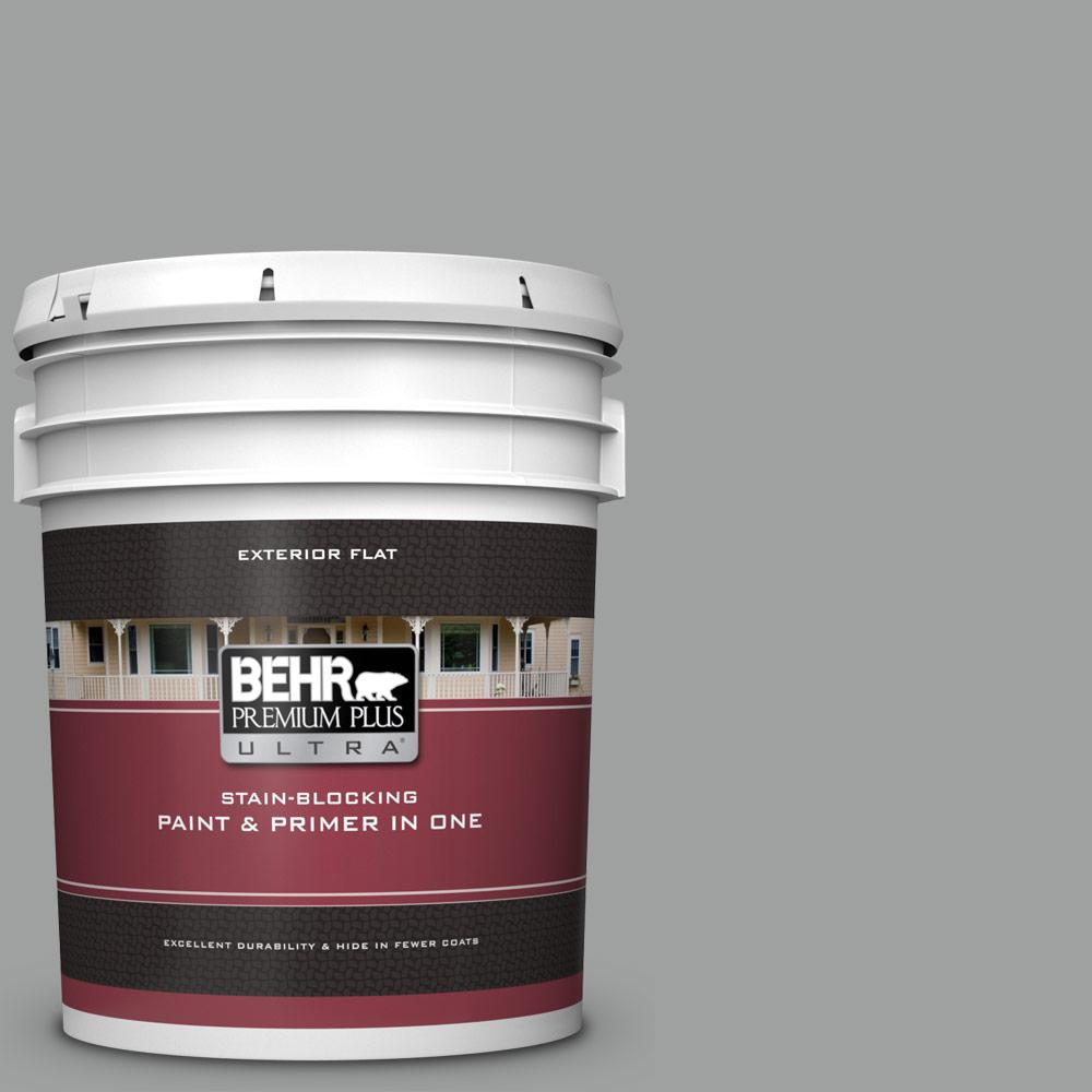 BEHR Premium Plus Ultra 5 Gal PPU26 06 Elemental Gray Flat Exterior