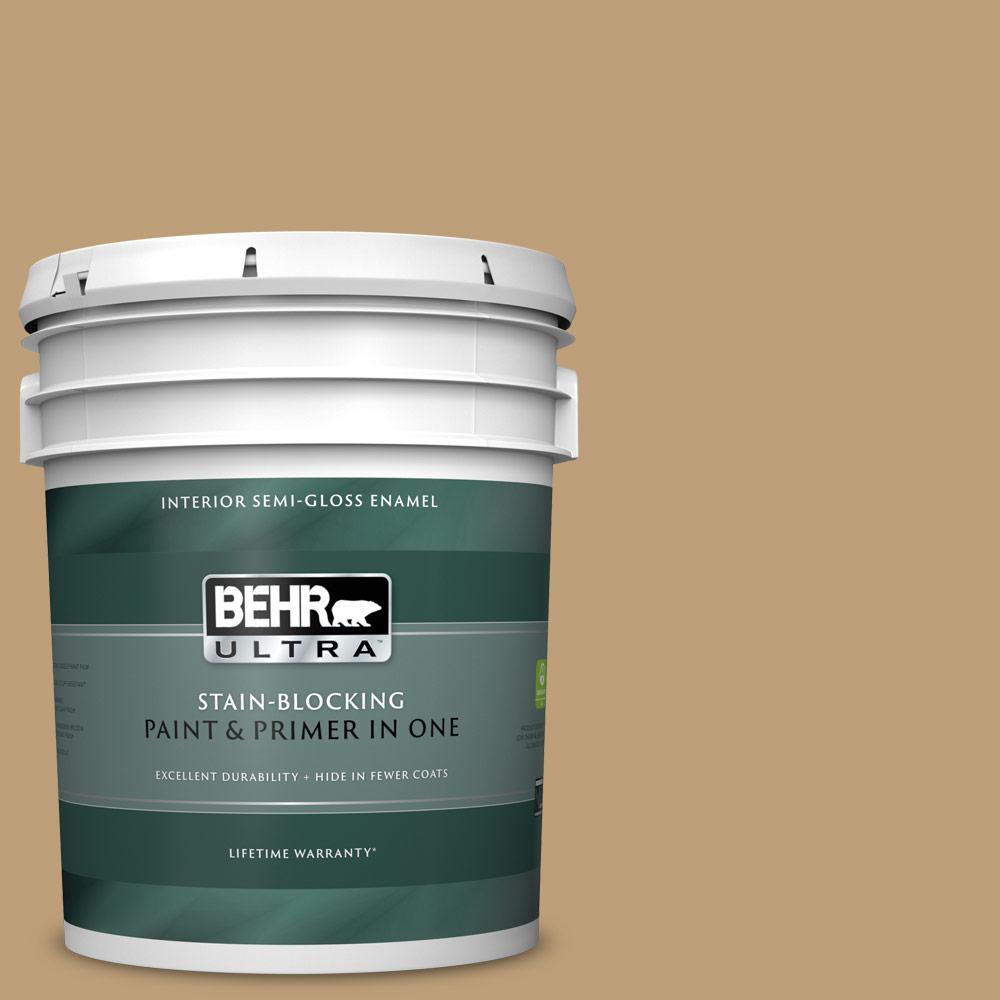 Behr Ultra Gal Pmd Winter Wheat Semi Gloss Enamel Interior Paint