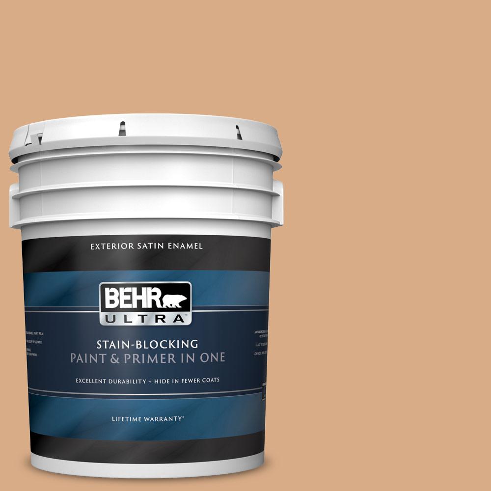 Behr Ultra Gal Bxc Santa Fe Tan Satin Enamel Exterior Paint And