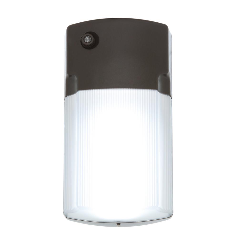 HALO Bronze Outdoor Integrated LED Wall Pack Light With Dusk To Dawn ...