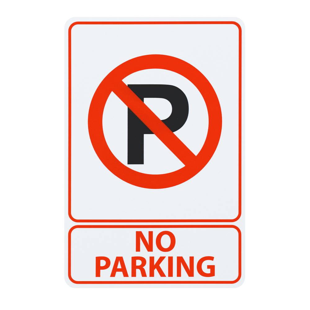 5X Red & White Flexible Plastic "NO PARKING" Sign 9 x 12 Inch US Seller 