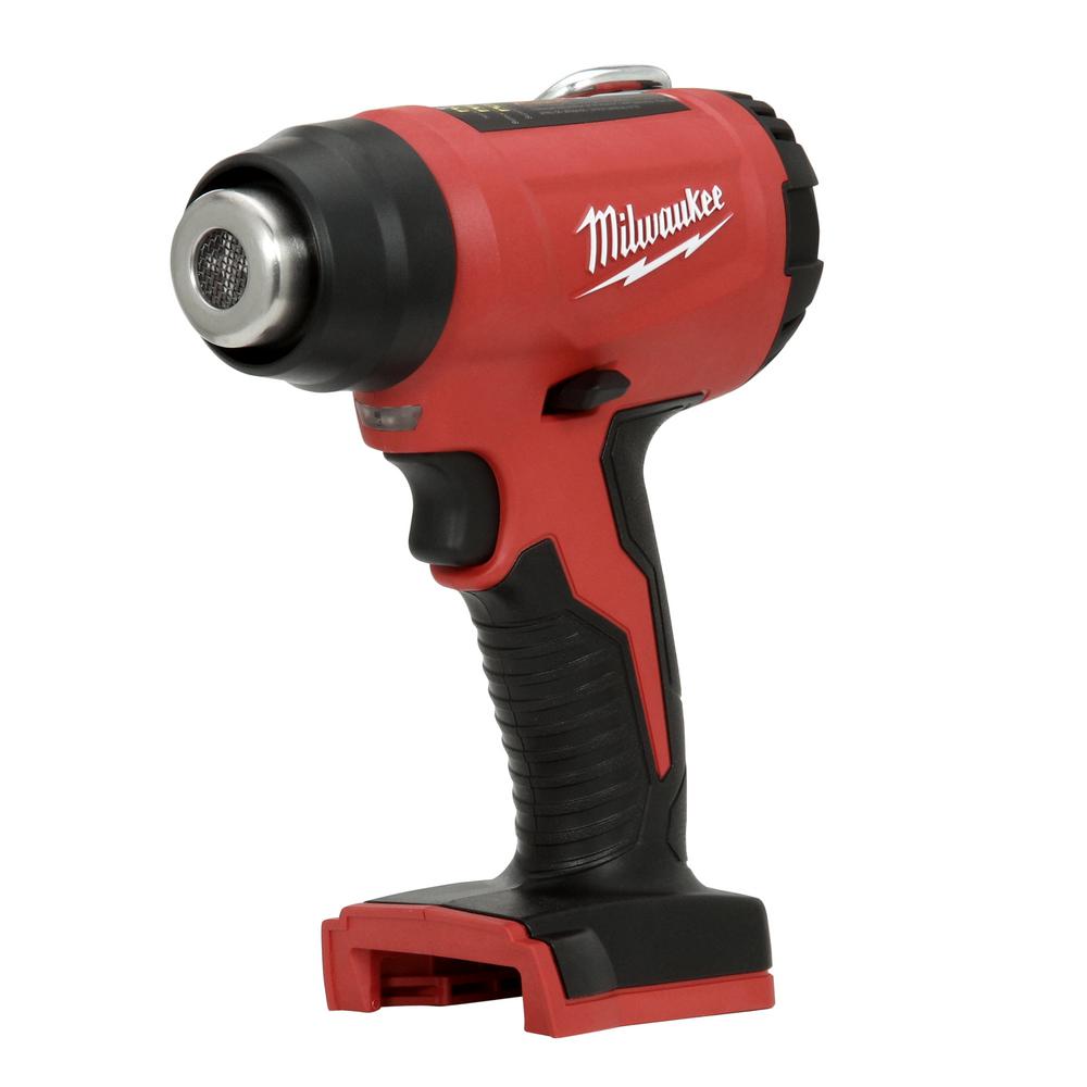 Compact heat gun with a guarded nozzle to protect surfaces Compact heat gun with a guarded nozzle to protect surfaces