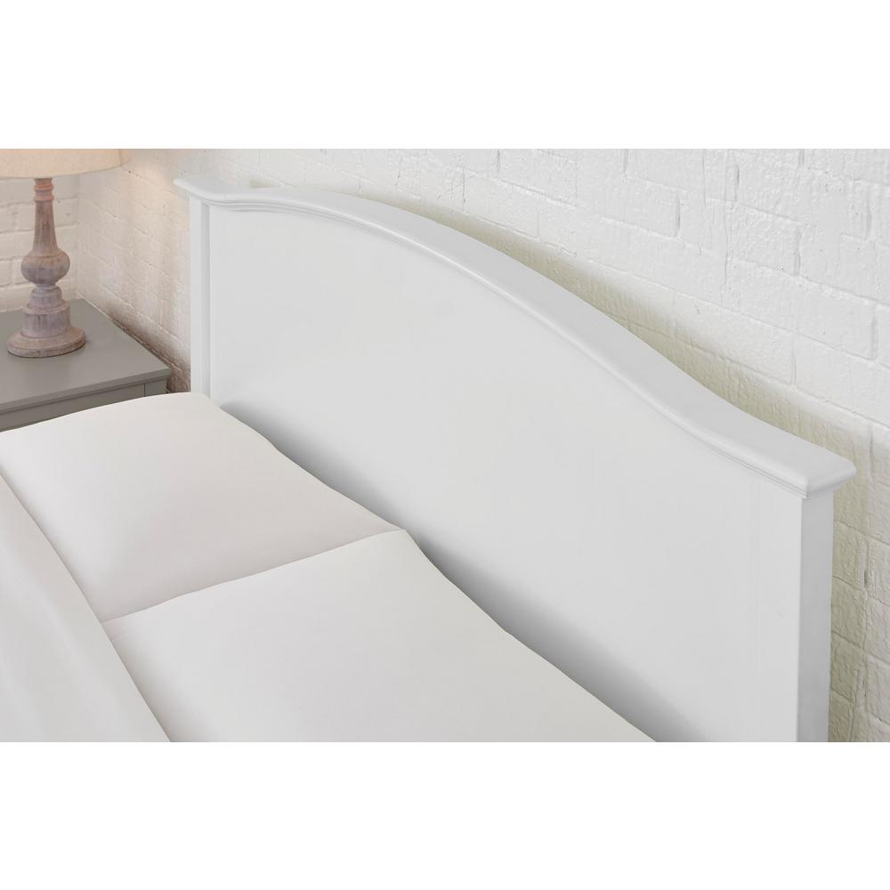 Stylewell Colemont White Wood Twin Bed With Curved Headboard 40 43 In W X 48 In H Xmb2011 Bed The Home Depot