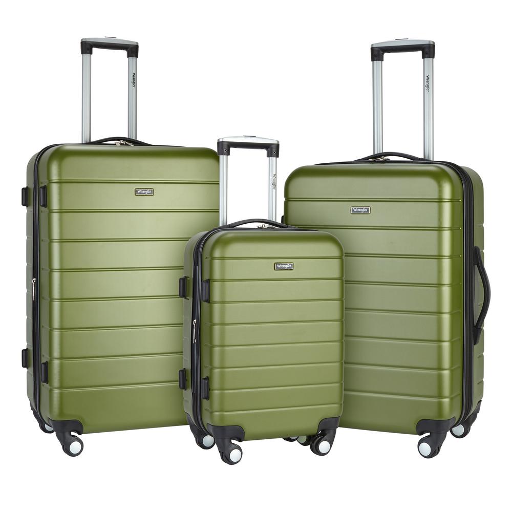 wrangler hardside spinner luggage set with usb port