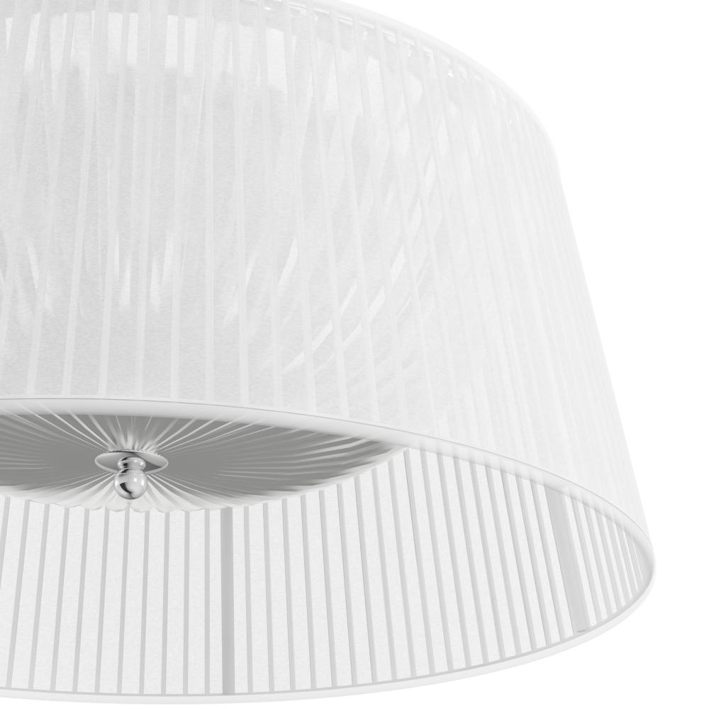 Pendant light showcasing a white pleated silk shade Pendant light showcasing a white pleated silk shade