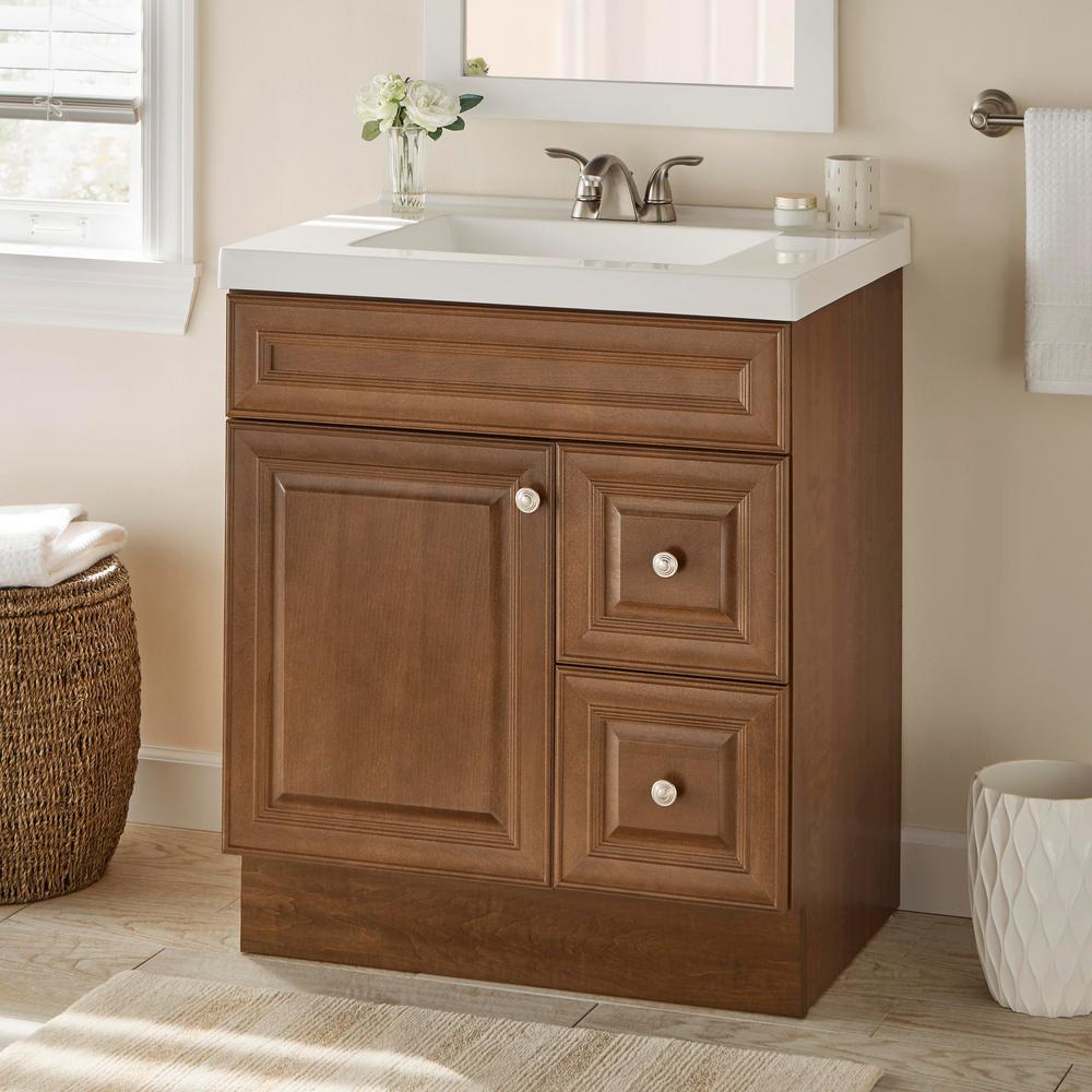 Glacier Bay Glensford 36 In W X 22 In D X 34 In H Bath Vanity Cabinet In Butterscotch Gf3621 Bt The Home Depot
