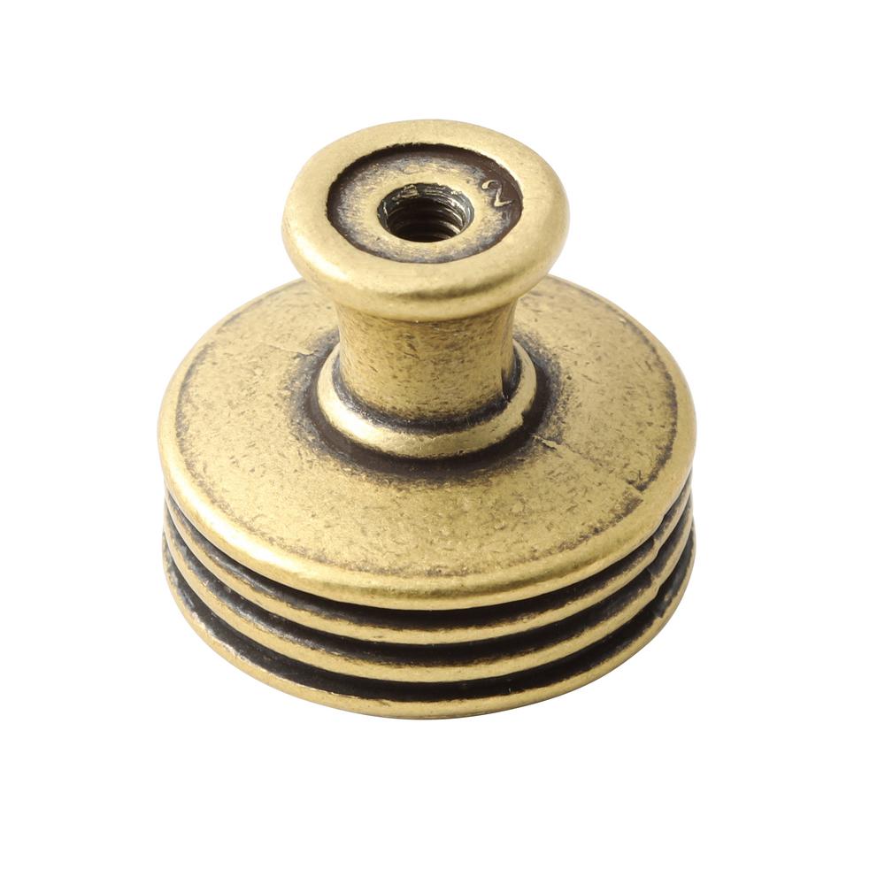 Cabinet knob featuring a satin brass finish Cabinet knob featuring a satin brass finish