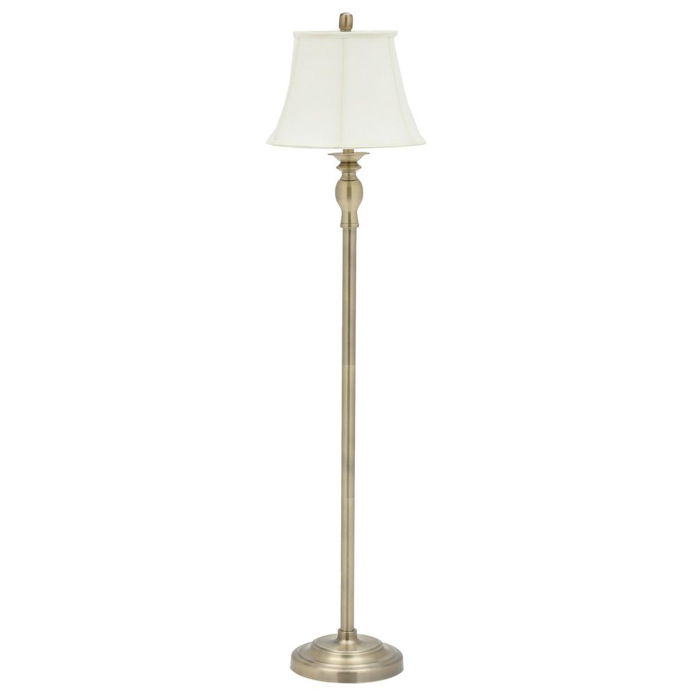 Fangio Lighting 58.5 in. Antique Brass Metal Floor Lamp W-1257 - The ...