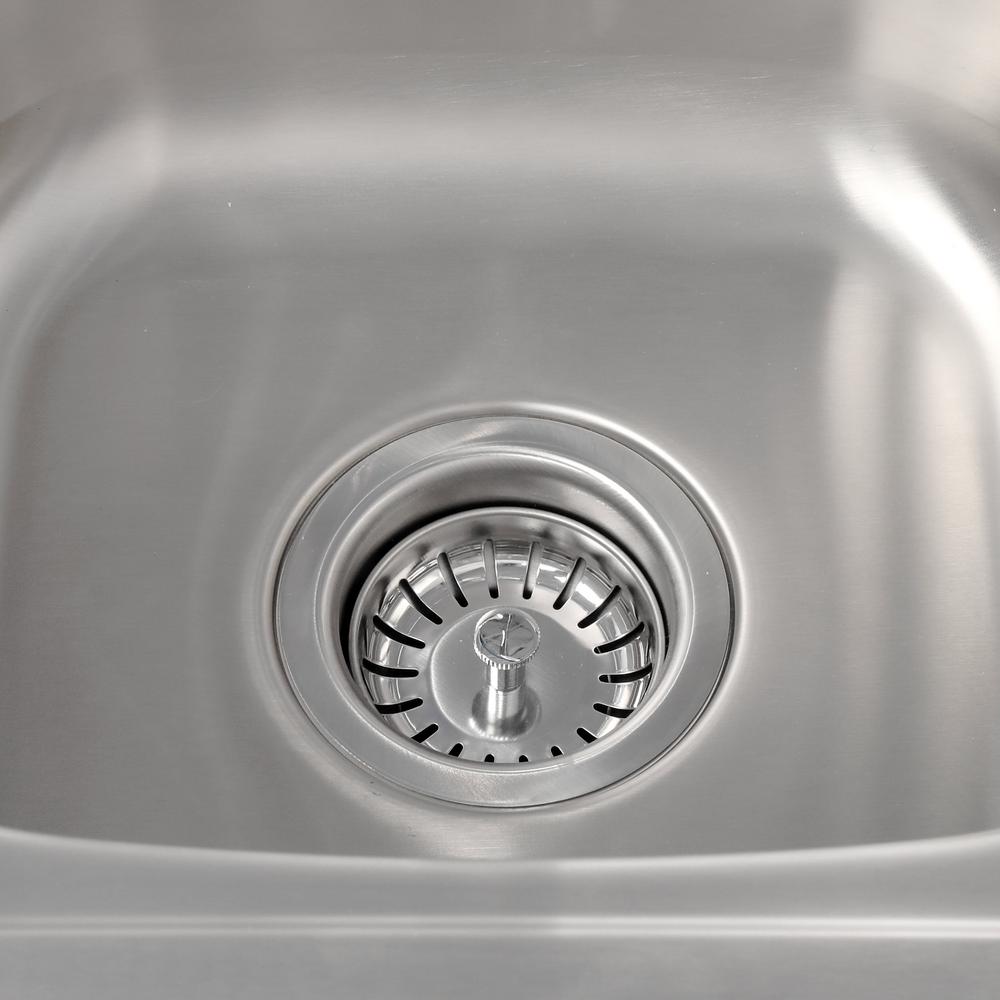 Sunstone 17 in. 304 Stainless Steel Single Sink with Cold and Hot Water ...