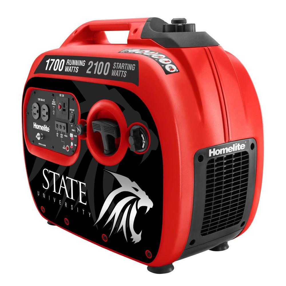 Homelite Skinit 2,100 Watt Red Gasoline Powered Quiet Tailgate Inverter Gen...