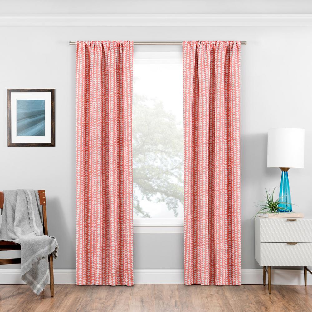 Blackout Coral Curtains Window Treatments The Home Depot