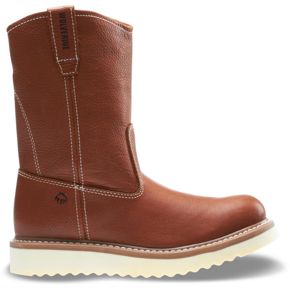 wedge pull on work boots