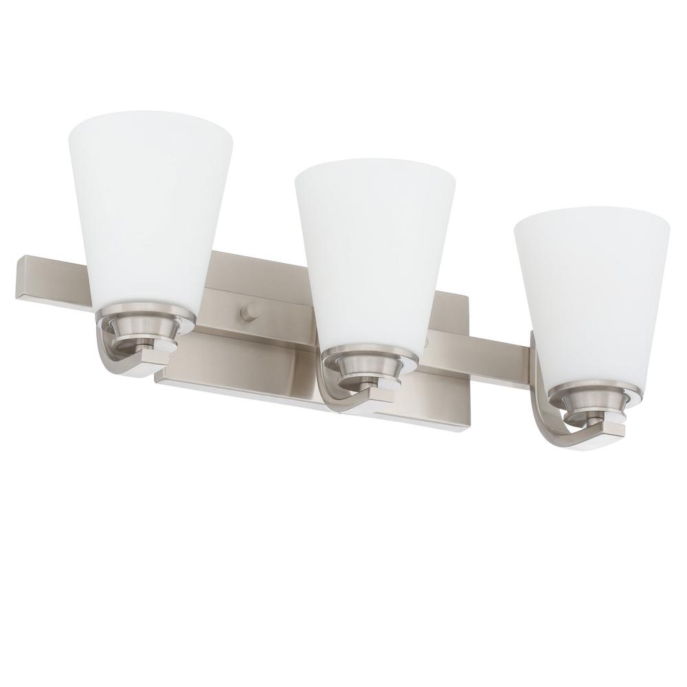 Maxim Lighting Conical 3Light Satin Nickel Bath Vanity Light 9013SWSN