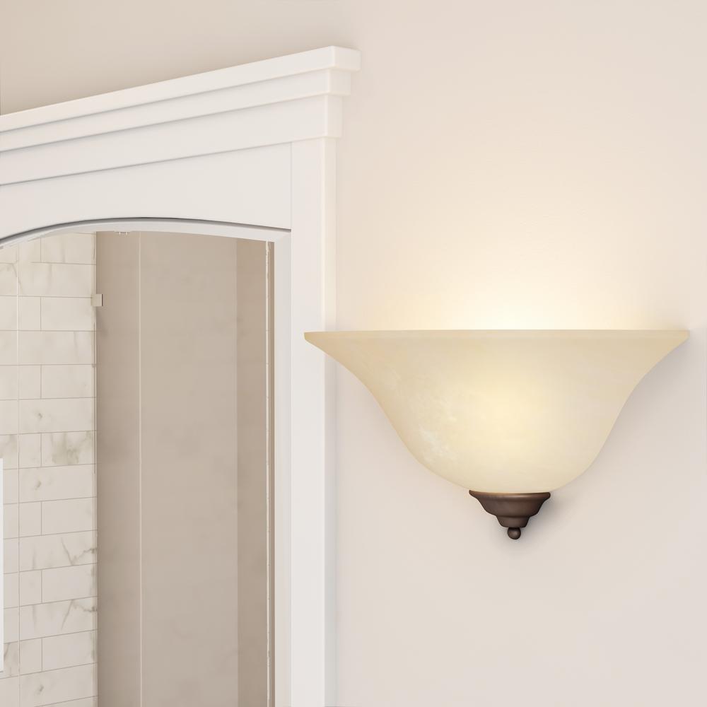 Livex Lighting 6182-58 Wall Sconce with Vintage Scavo Glass Shades Imperial Bronze