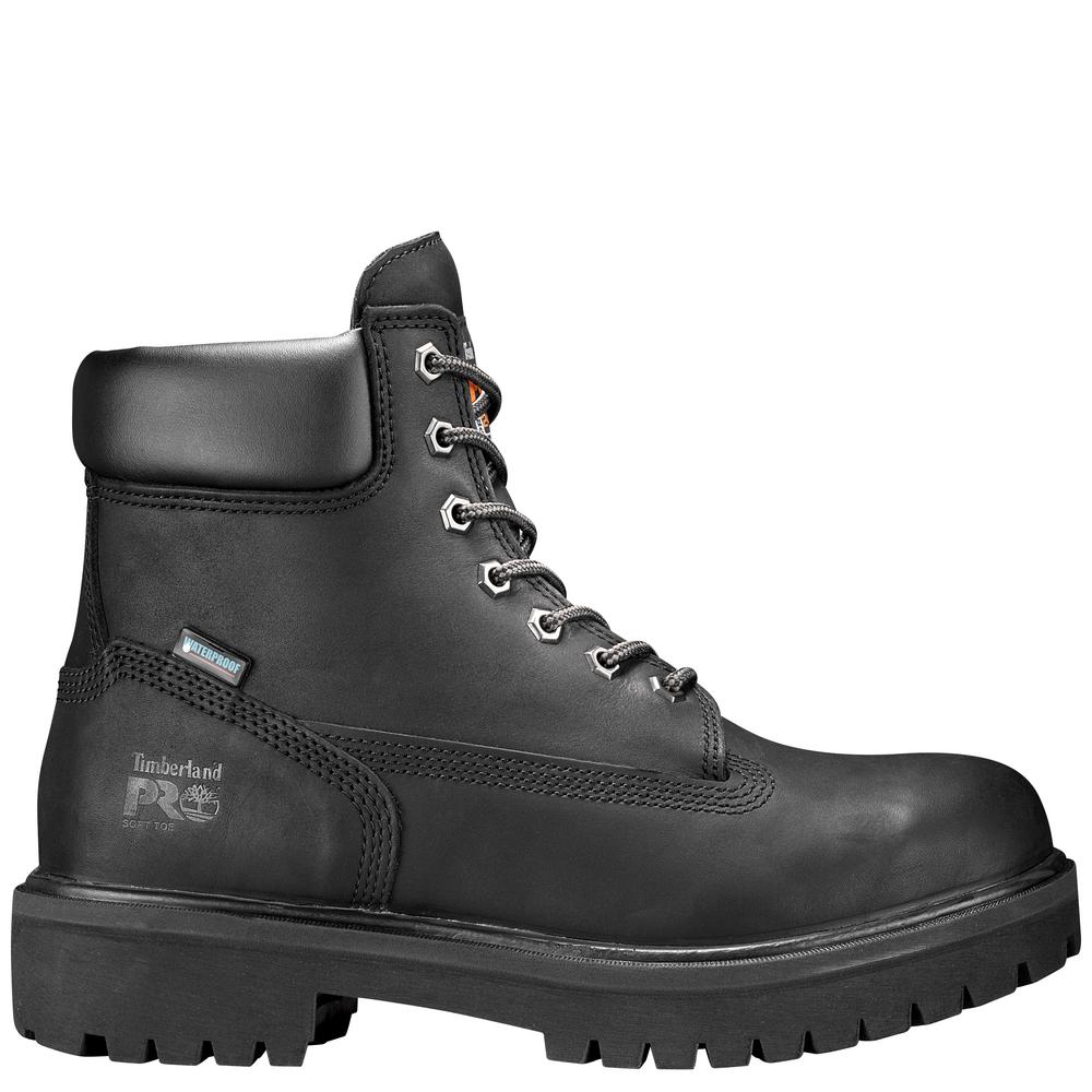 black work boots slip on