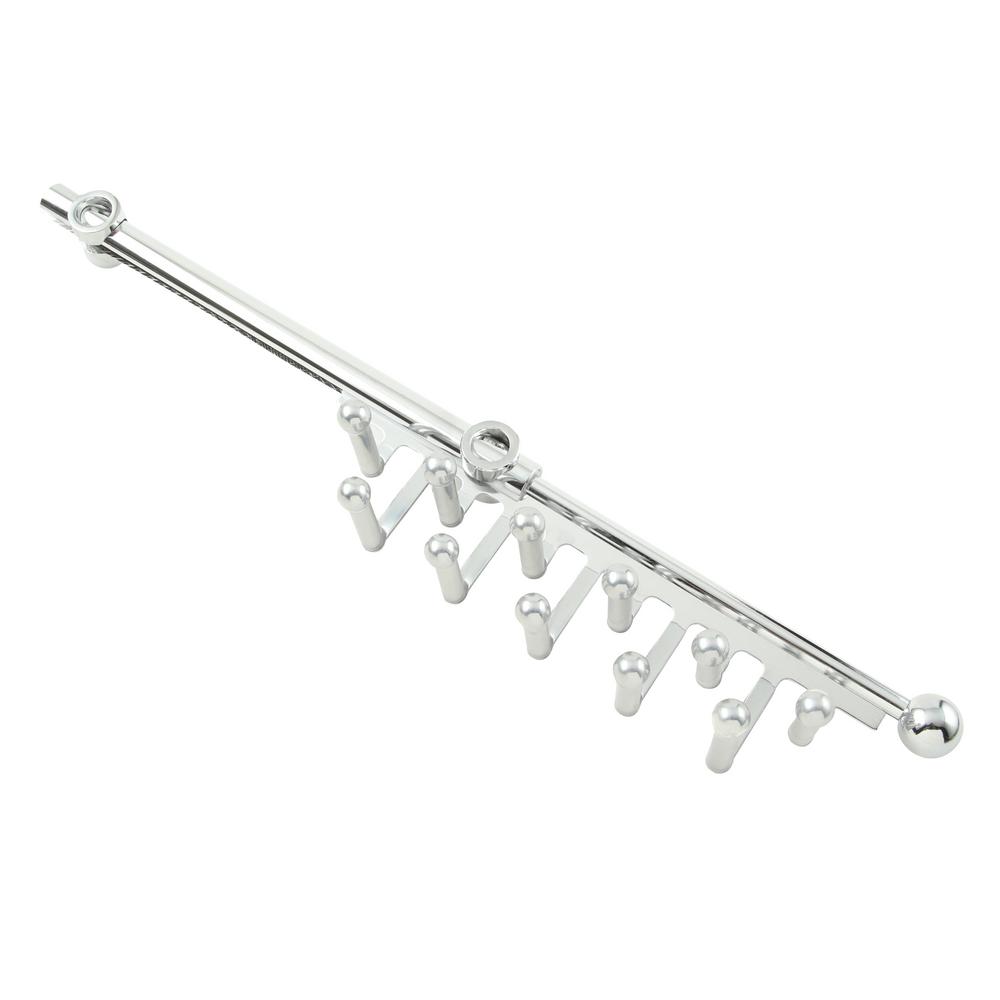 Tie and scarf rack featuring a high-shine chrome finish Tie and scarf rack featuring a high-shine chrome finish