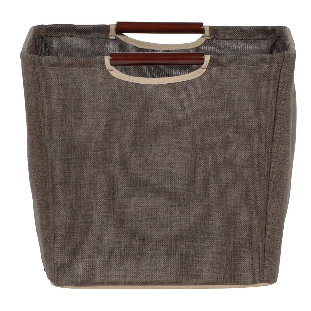 HOUSEHOLD ESSENTIALS 15.75 in. x 13 in. Coffee Linen Medium Tapered Bin