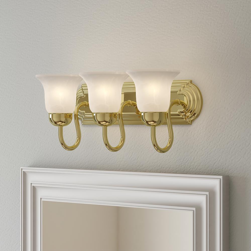 Livex Lighting 1072-02 Riviera - Lámpara De Baño Con 2 Luces, Latón Pulido, 14 X 8 X 8