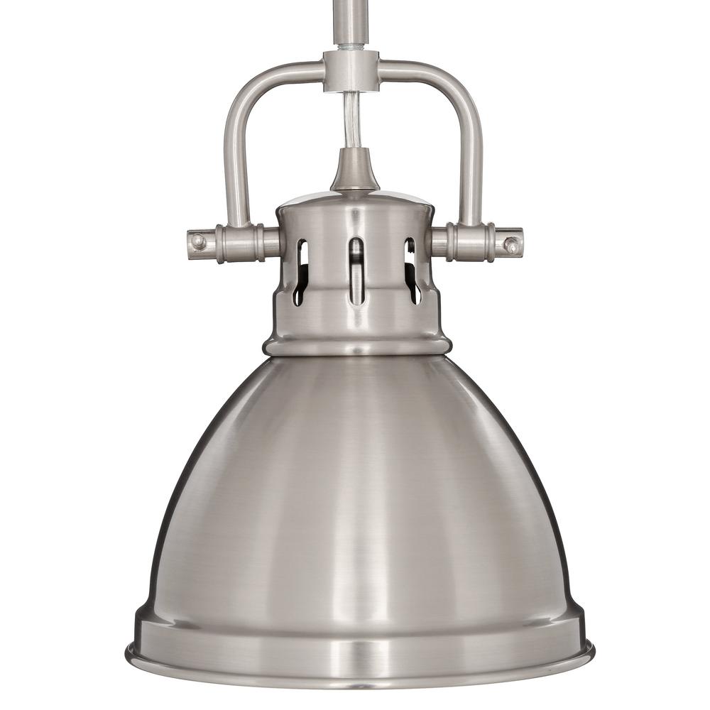 Golden Lighting Duncan 1 Light Pewter Mini Pendant With Pewter Shade 3604 M1l Pw Pw The Home Depot 4616